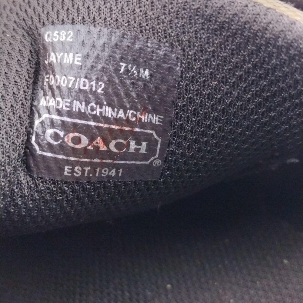 Coach Jayme Brown Suede Signature Canvas Metallic Detail Lace Up Sneaker - Picture 11 of 16